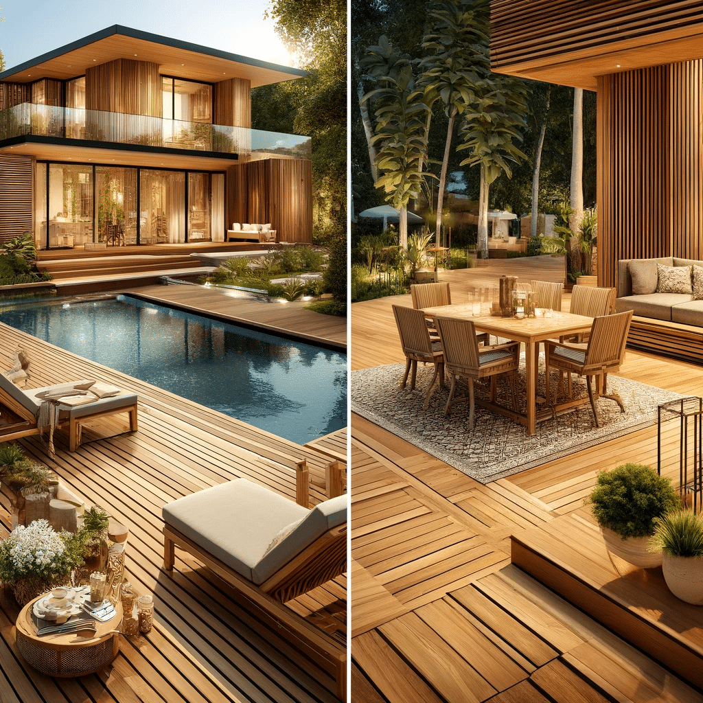 Área exterior lujosa con decks de madera | Everdeck