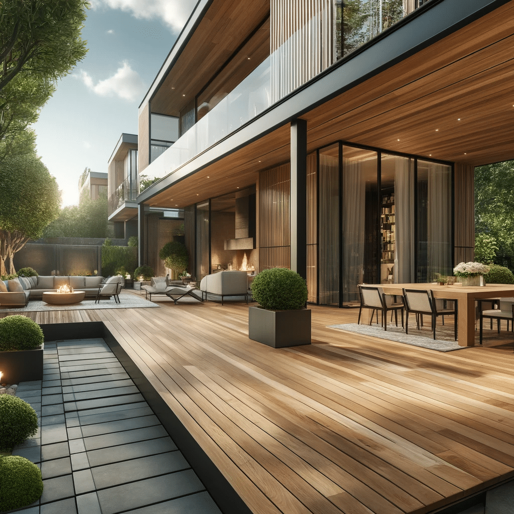 Área exterior lujosa con piso de maderas | Everdeck