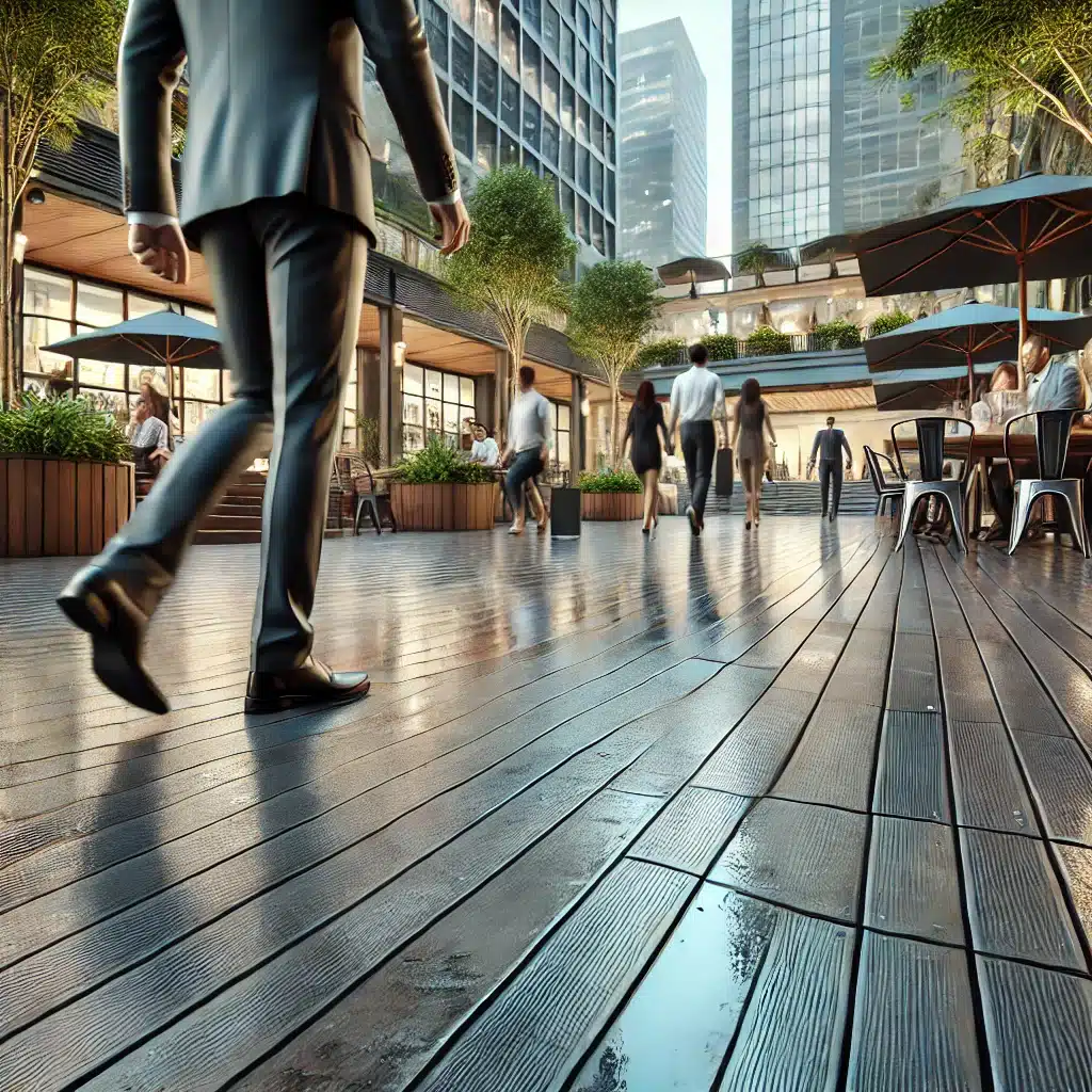 Ãrea exterior con piso deck antideslizante en uso | Everdeck