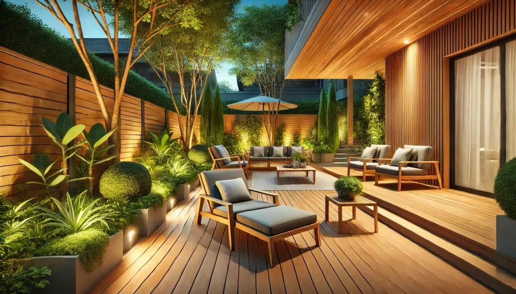 Deck de madera moderna en un espacio al aire libre | Everdeck