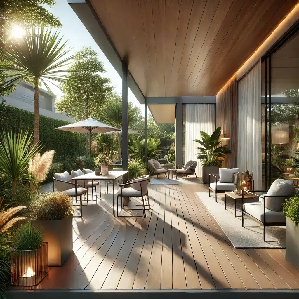 Deck moderno con tonos neutros y cálidos | Everdeck